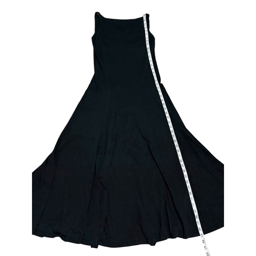 Ralph Lauren Black Cotton Sleeveless V-Back Flare Maxi Dress Small - Picture 8 of 10